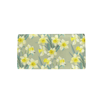 Daffodils Pattern Print Design DF01 Women's Trifold Wallet