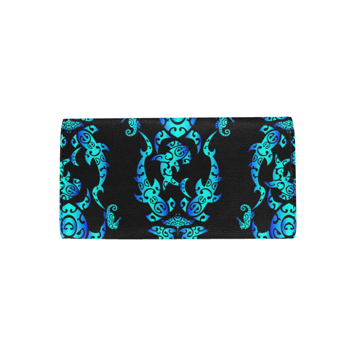 Sea turtle Polynesian Tribal Hawaiian Women's Trifold Wallet
