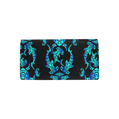 Sea turtle Polynesian Tribal Hawaiian Women's Trifold Wallet