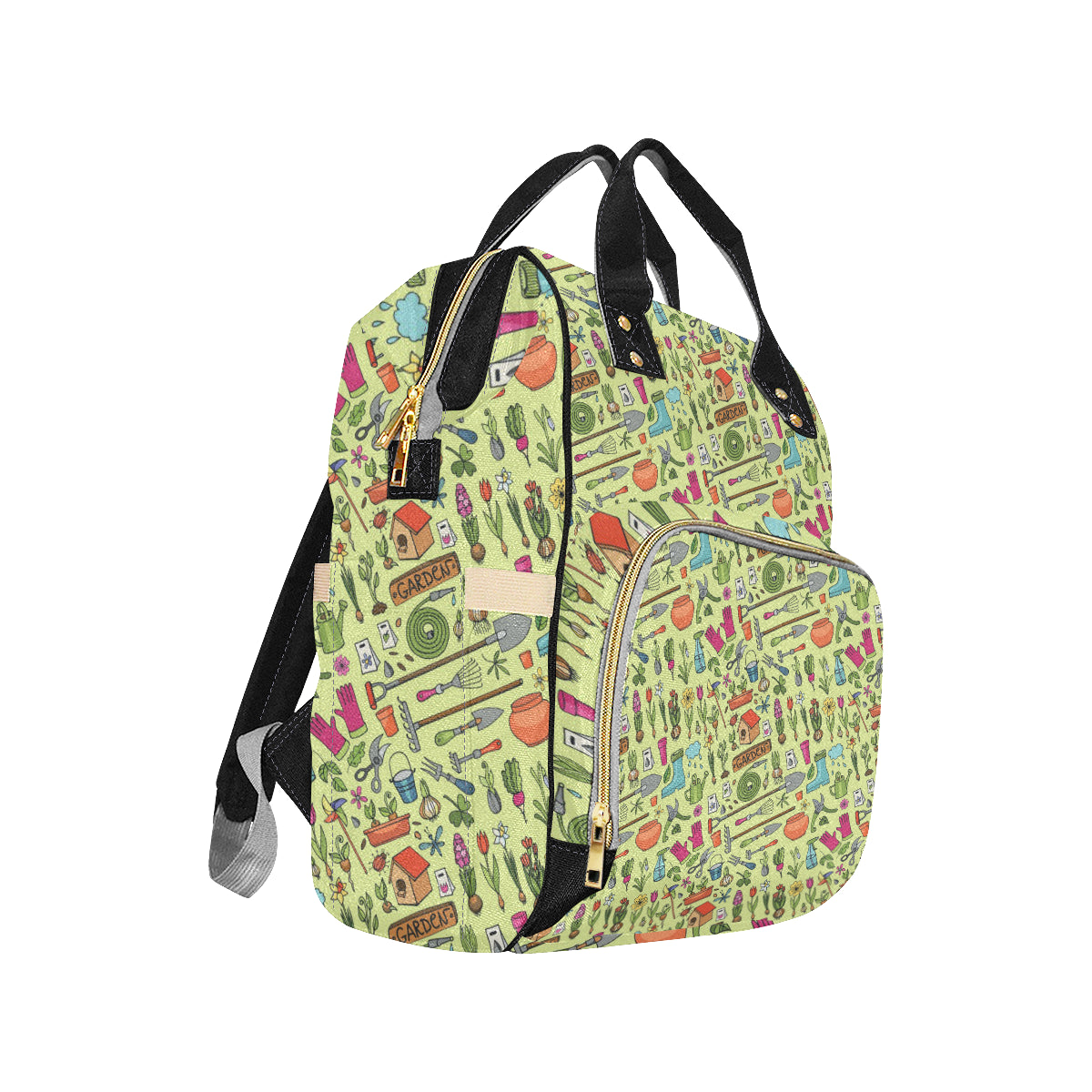 Gardening Pattern Print Design G02 Diaper Bag Backpack