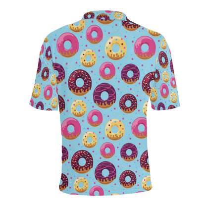 Donut Pattern Print Design DN07 Men Polo Shirt