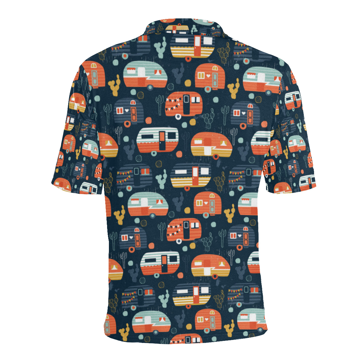 Camper Caravan Print Pattern Men Polo Shirt