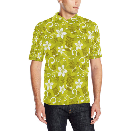 Hawaiian Themed Pattern Print Design H019 Men Polo Shirt