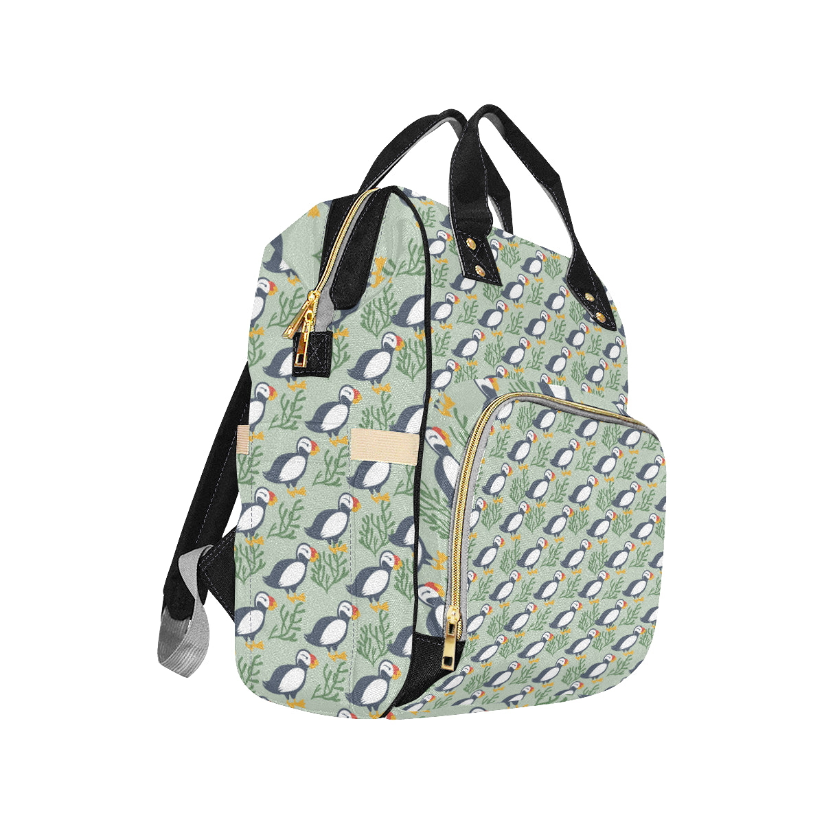 Puffin Pattern Print Design A04 Diaper Bag Backpack