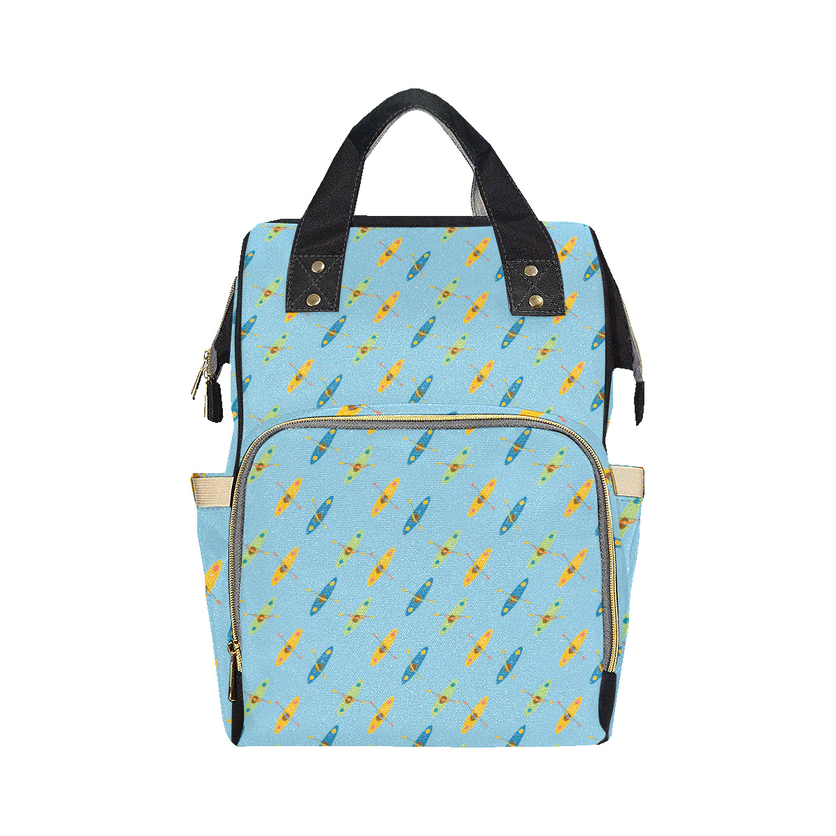 Kayak Pattern Print Design 04 Diaper Bag Backpack