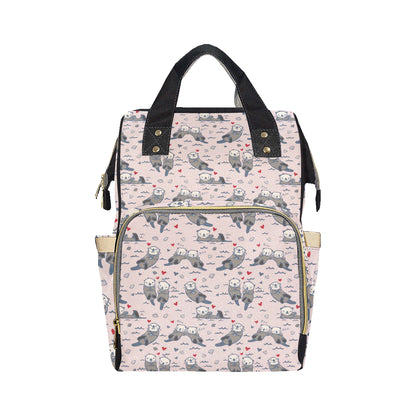 Sea Otter Pattern Print Design 02 Diaper Bag Backpack