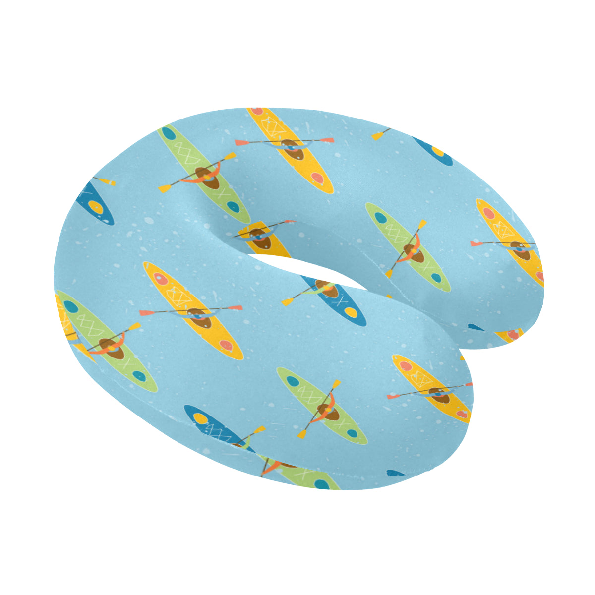 Kayak Pattern Print Design 04 U-Shaped Travel Neck Pillow