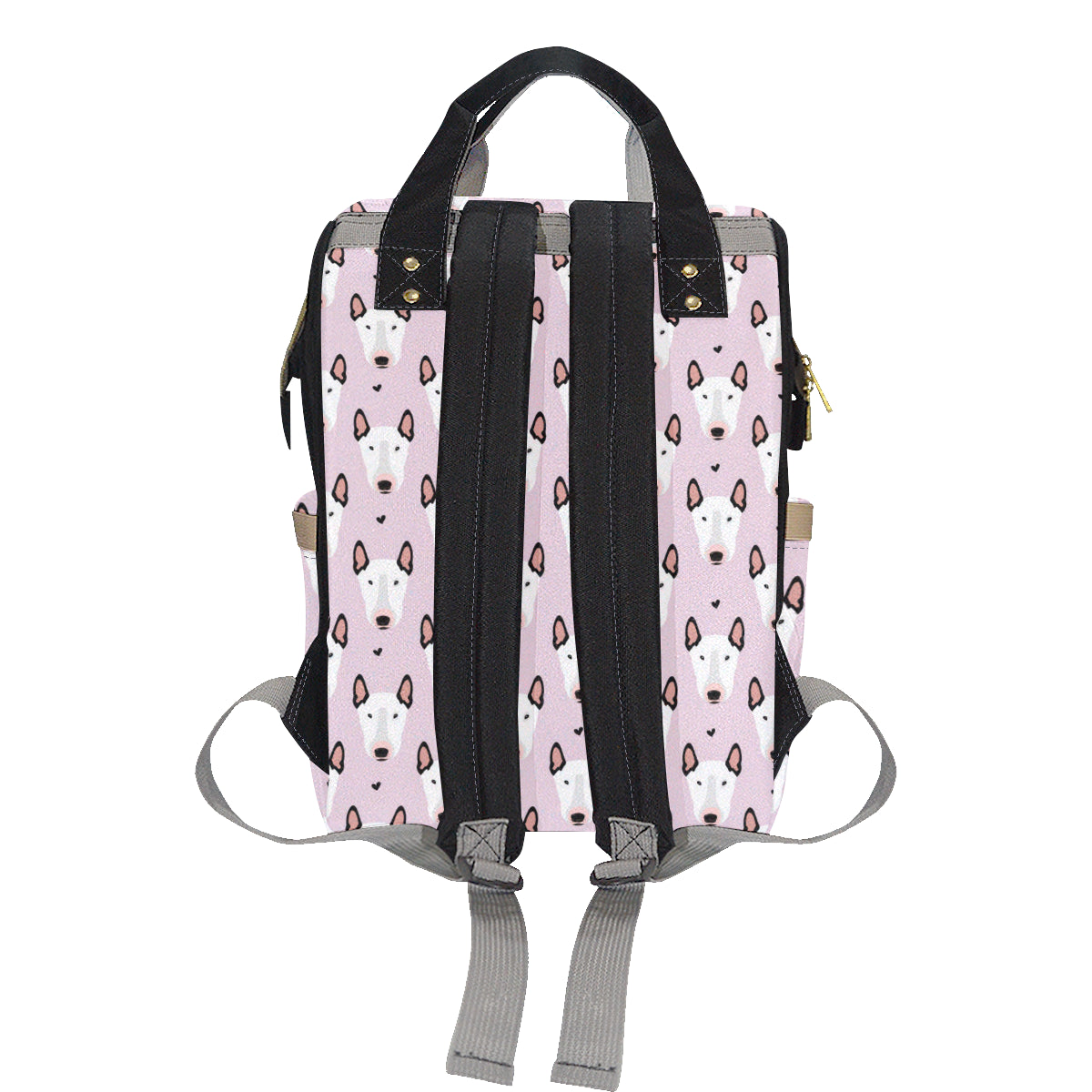 Bull Terrier Pink Print Pattern Diaper Bag Backpack