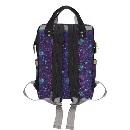 Zodiac Galaxy Design Print Diaper Bag Backpack