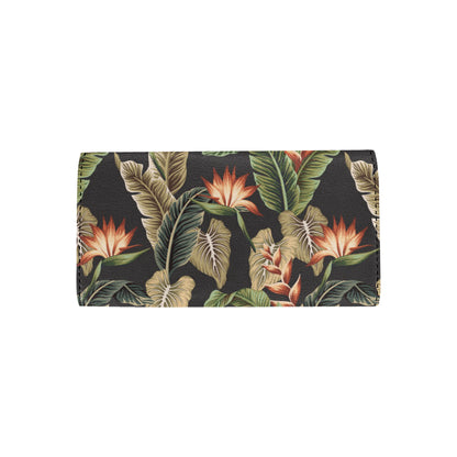 Tropical Flower Pattern Print Design TF014 Women's Trifold Wallet