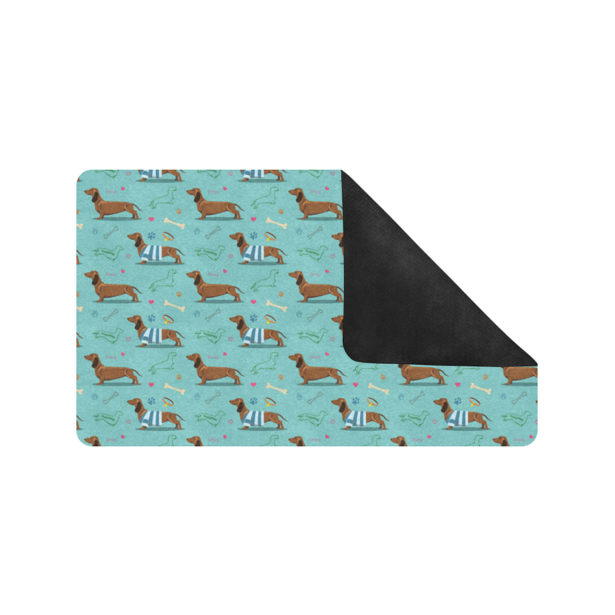 Dachshund Paw Decorative Print Pattern Rubber Doormat