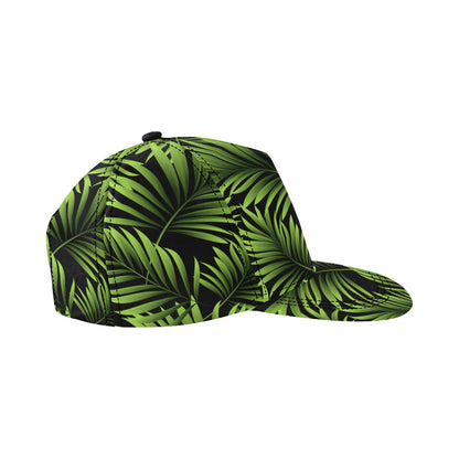 Green Neon Tropical Palm Leaves Snapback Cap