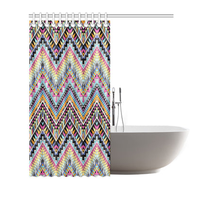 Multicolor zigzag Tribal Aztec Shower Curtain