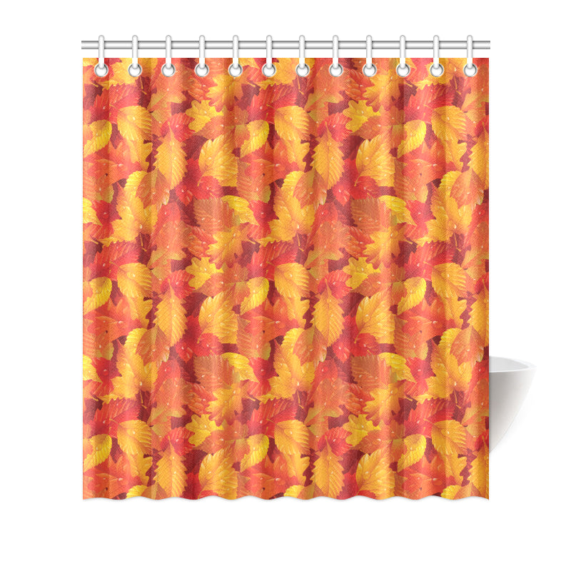 Elm Leave Autum Print Pattern Shower Curtain