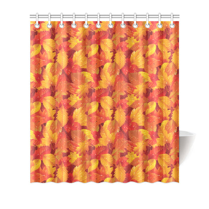 Elm Leave Autum Print Pattern Shower Curtain