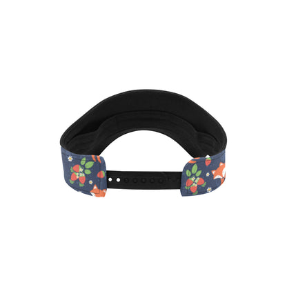 Fox Strawberry Print Pattern Unisex Sun Visor