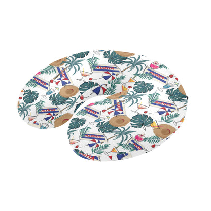 Aloha Hawaii Beach Pattern Print Design 04 U-Shaped Travel Neck Pillow