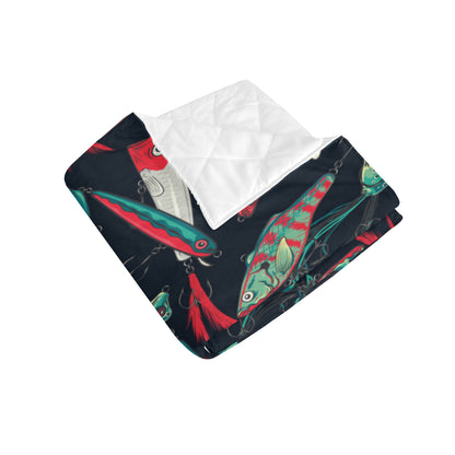 Fishing Bait Pattern Premium Quilt