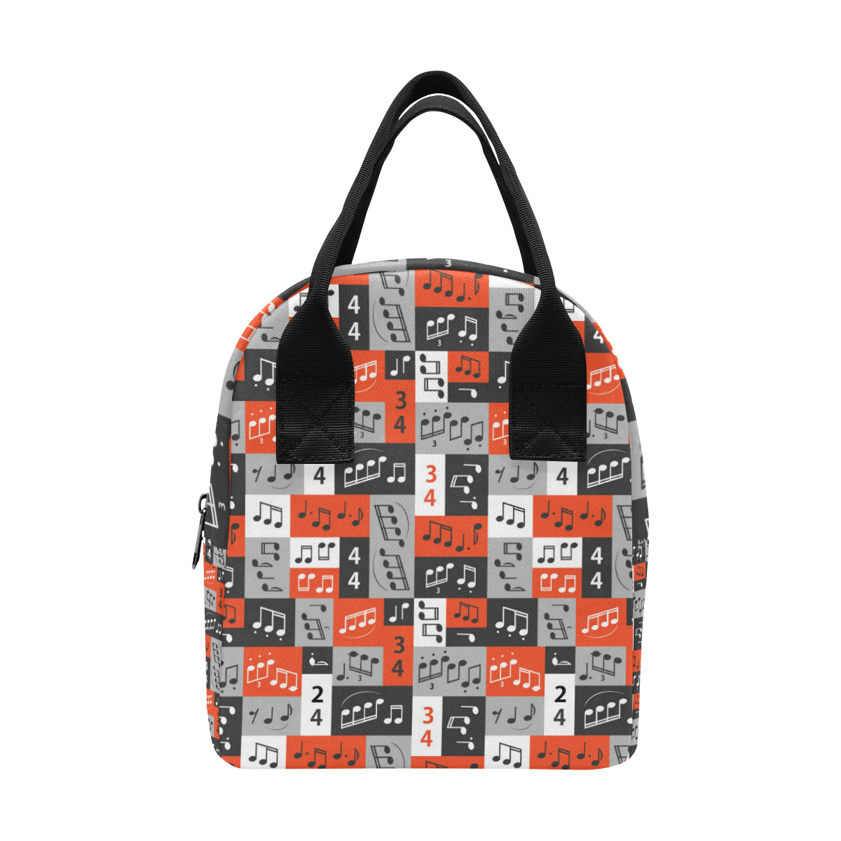 Music Note Design Themed Print Insulated Lunch Bag
