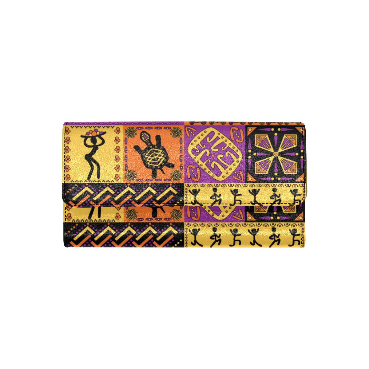 African Pattern Print Design 02 Women's Trifold Wallet