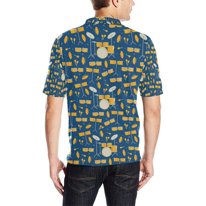 Drum Set Pattern Print Design 03 Men Polo Shirt
