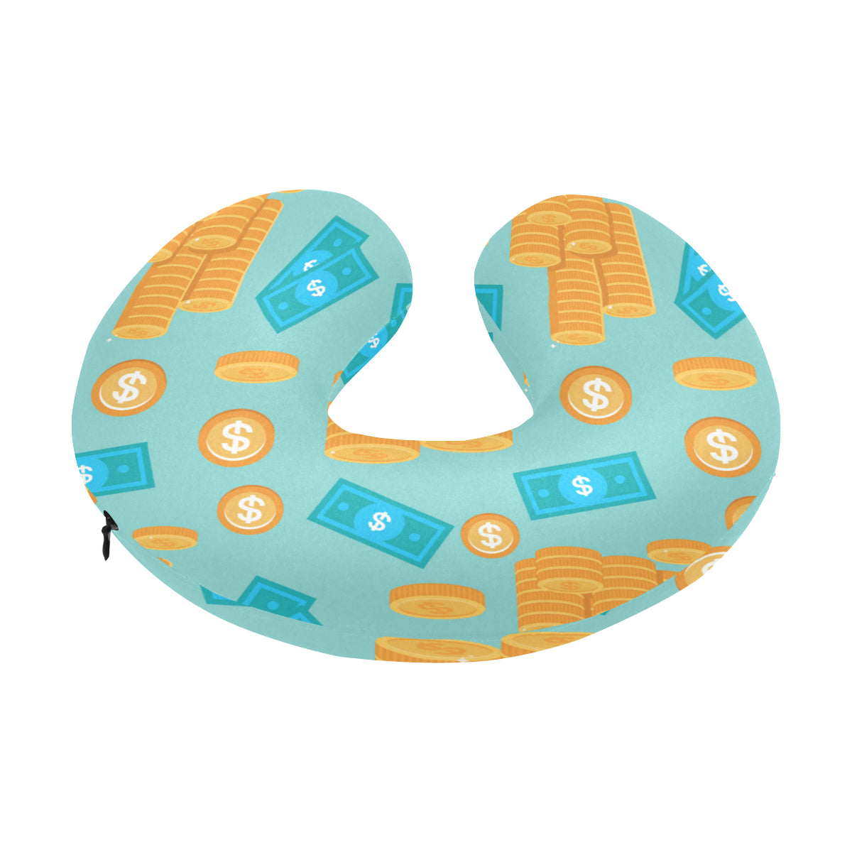 Money Pattern Print Design 03 U-Shaped Travel Neck Pillow