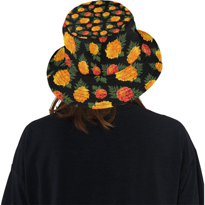 Marigold Pattern Print Design MR05 Unisex Bucket Hat