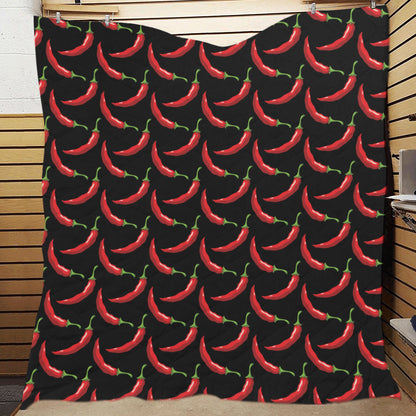 Chilli Pepper Pattern Print Design 01 Premium Quilt