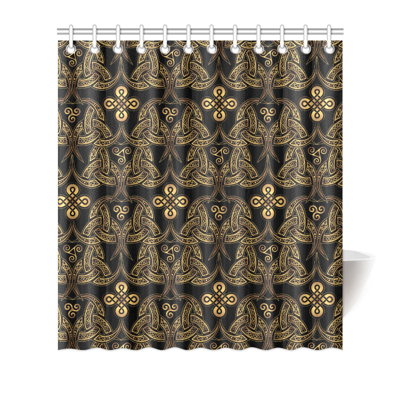 Celtic Knot Gold Design Shower Curtain