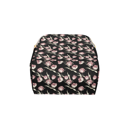 Tulip Pink Pattern Print Design TP02 Diaper Bag Backpack