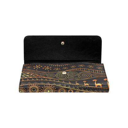 Gold African Design Women's Trifold Wallet