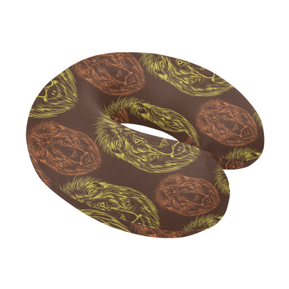 Lion Pattern Print Design 04 U-Shaped Travel Neck Pillow