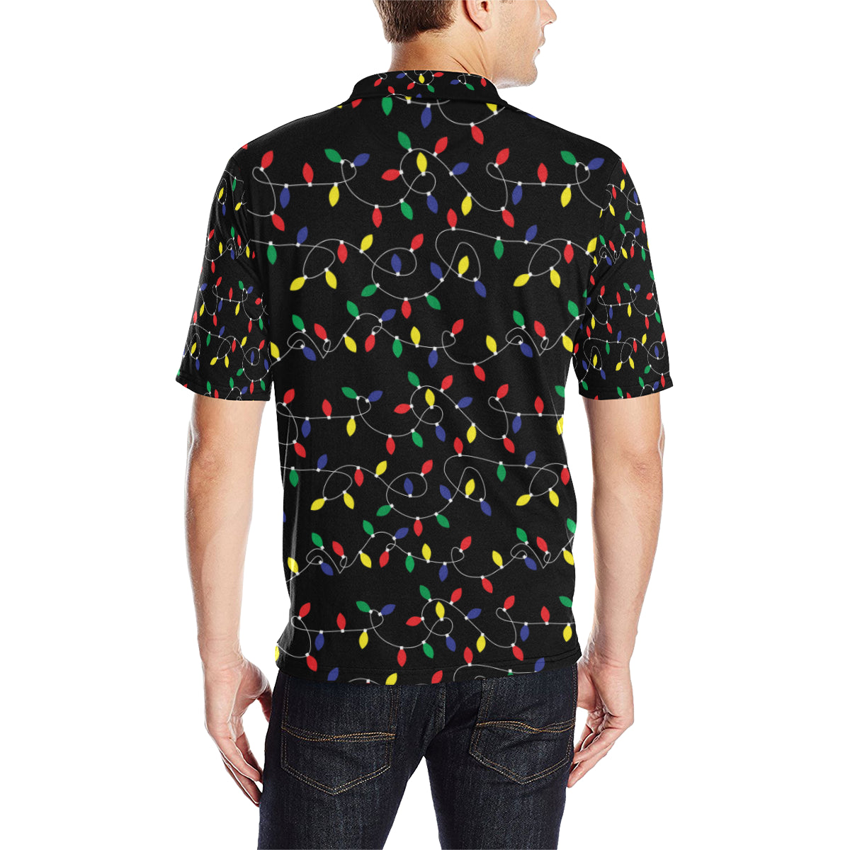 Christmas Light Pattern Print Design 04 Men Polo Shirt
