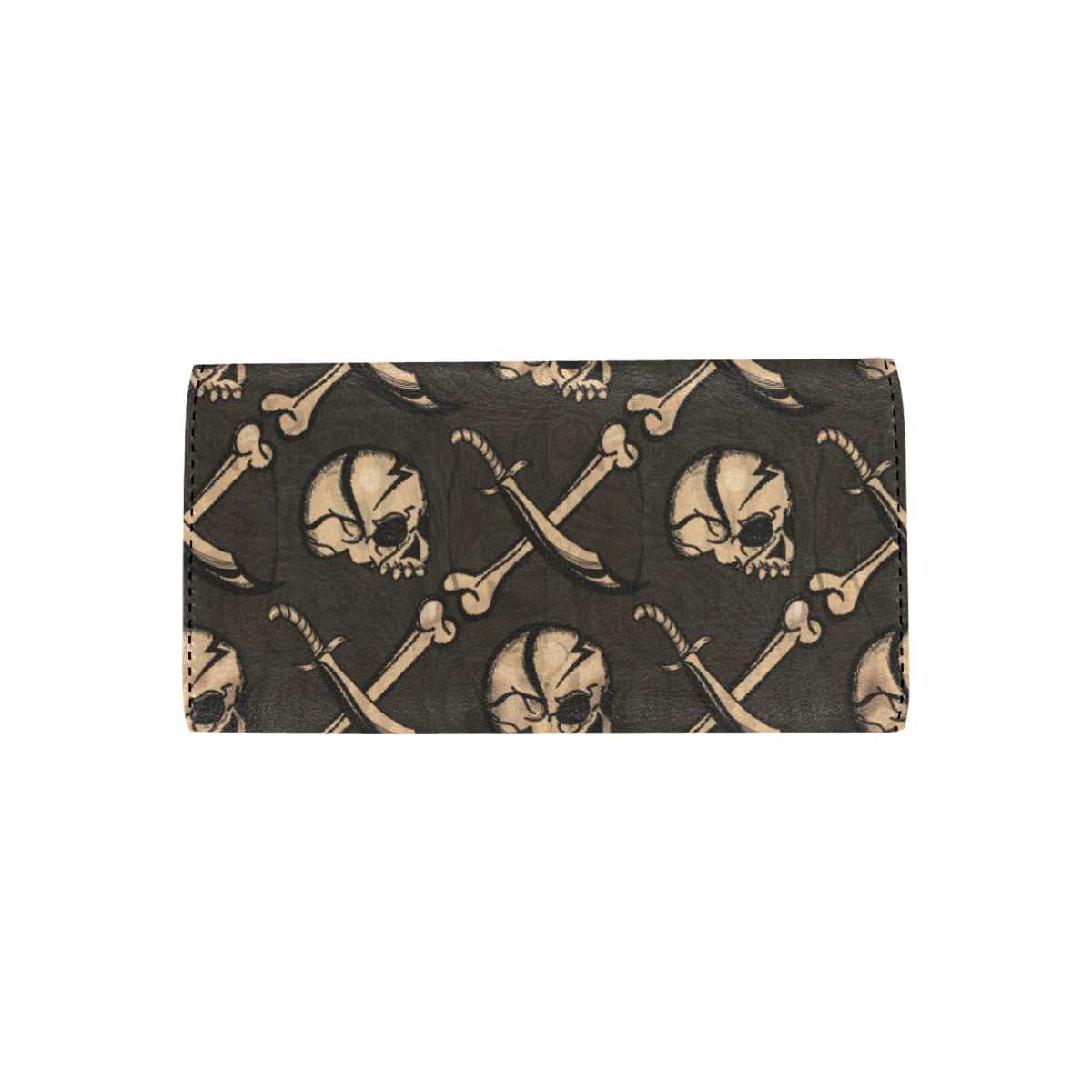 Pirate Pattern Print Design A03 Women's Trifold Wallet