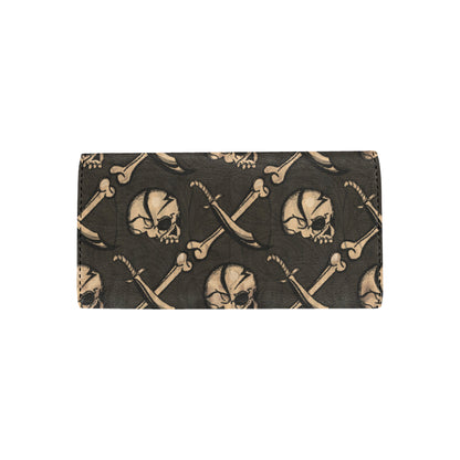 Pirate Pattern Print Design A03 Women's Trifold Wallet