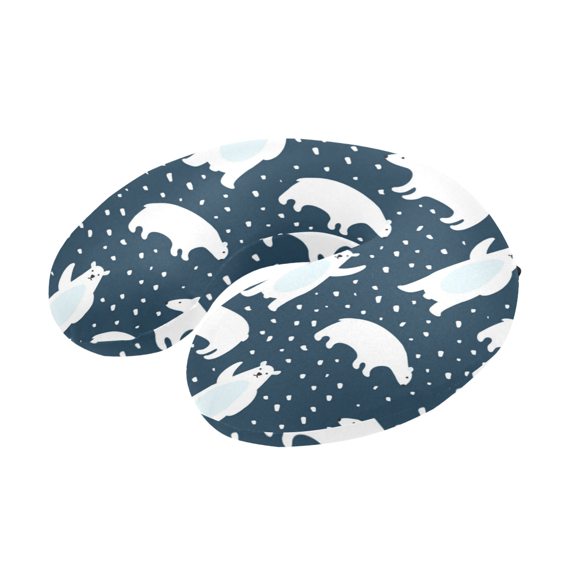 Polar Bear Pattern Print Design A02 U-Shaped Travel Neck Pillow