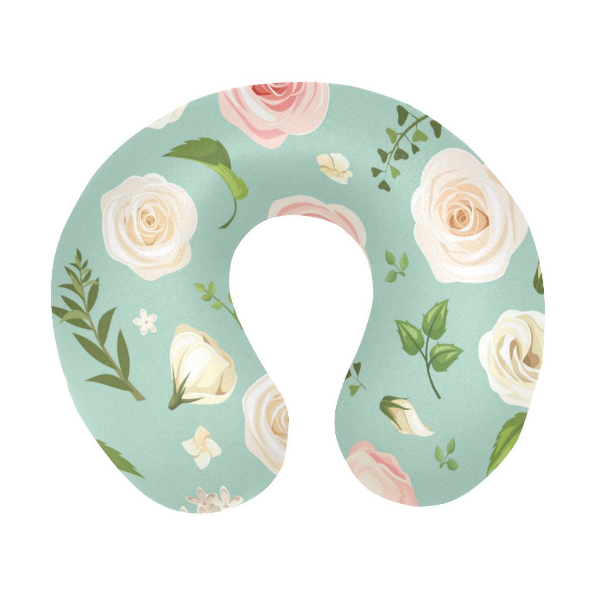 Lisianthus Pattern Print Design 01 U-Shaped Travel Neck Pillow