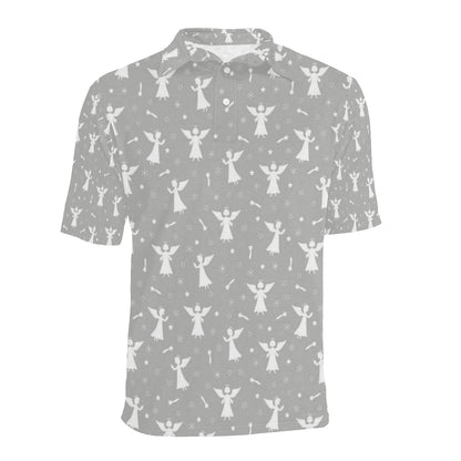 Angel Pattern Print Design 03 Men Polo Shirt