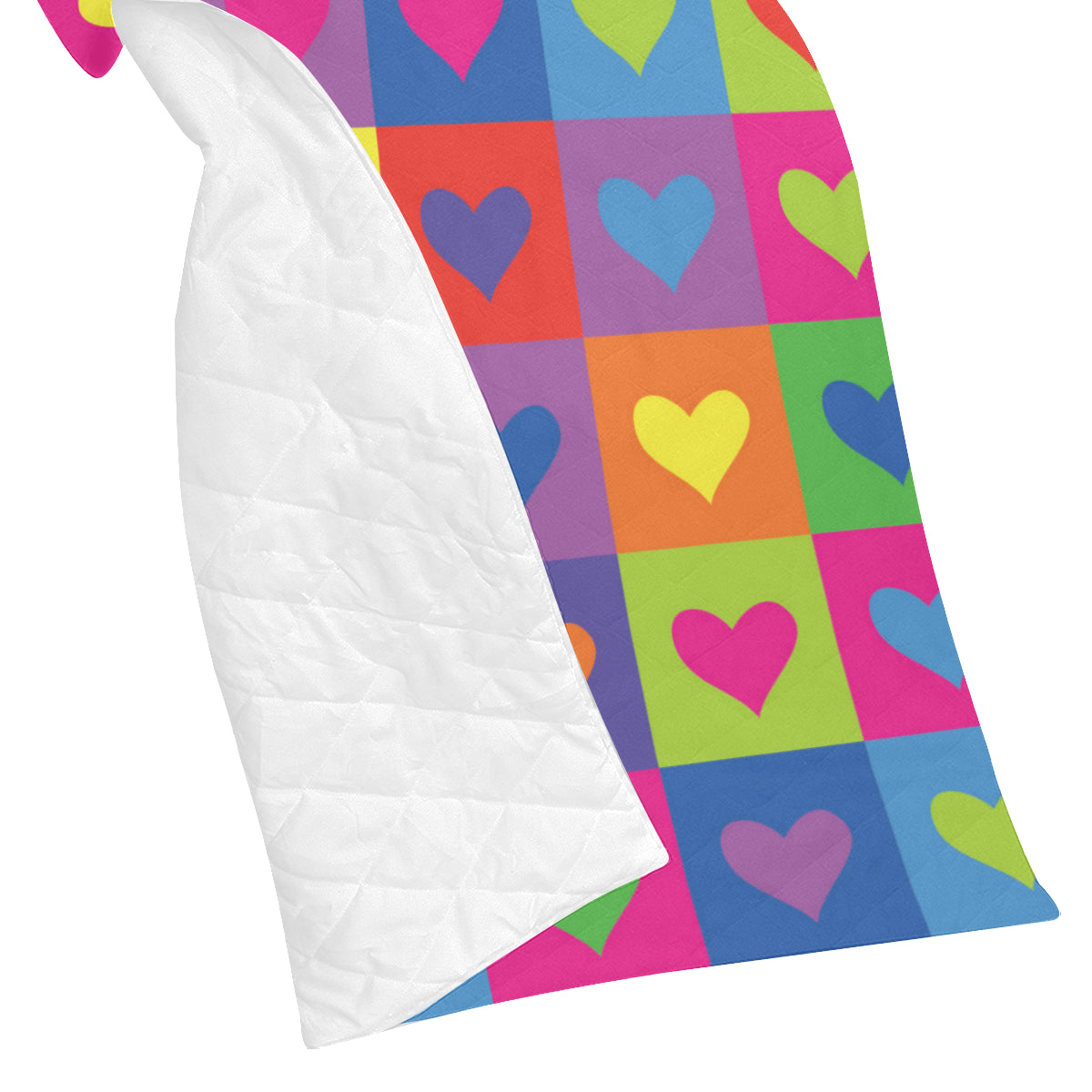 Pop Art Heart Pattern Print Design A01 Premium Quilt