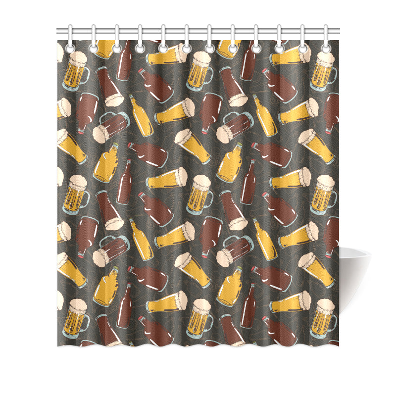 Beer Pattern Print Design 03 Shower Curtain