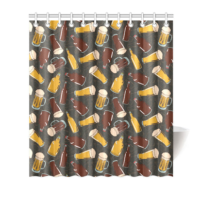 Beer Pattern Print Design 03 Shower Curtain