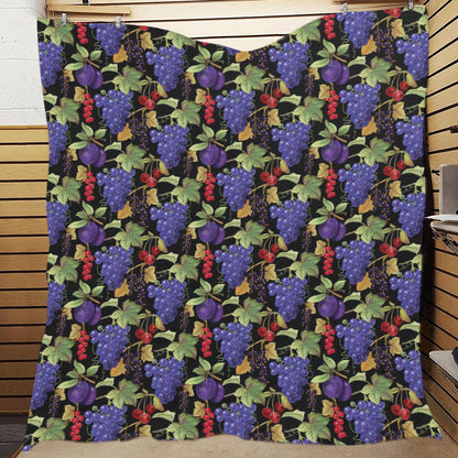 Grape Pattern Print Design GP05 Premium Quilt
