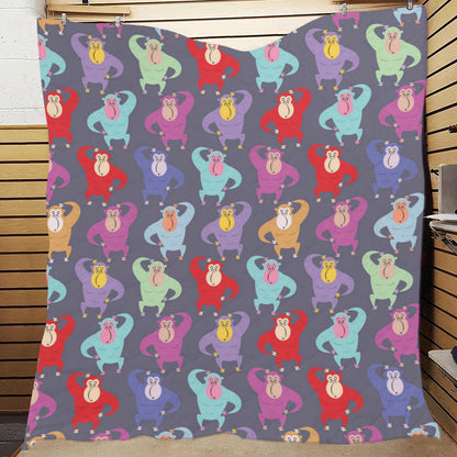 Chimpanzee Pattern Print Design 03 Premium Quilt