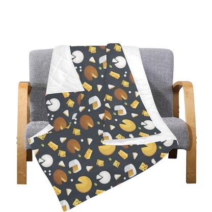 Cheese Pattern Print Design 03 Premium Quilt