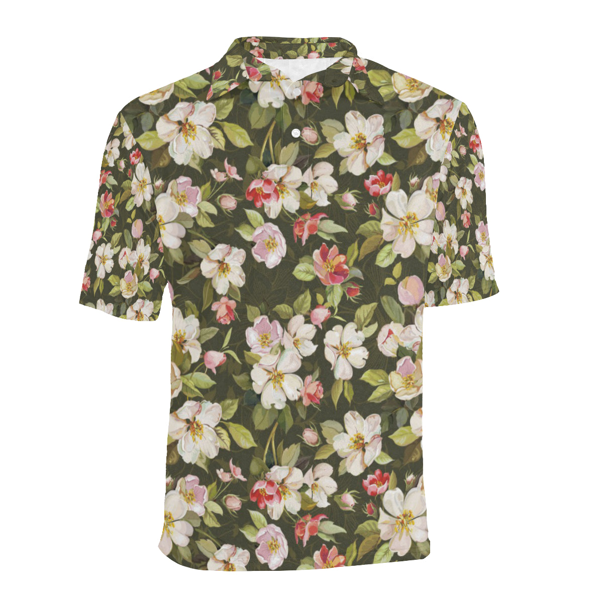 Apple blossom Pattern Print Design AB01 Men Polo Shirt