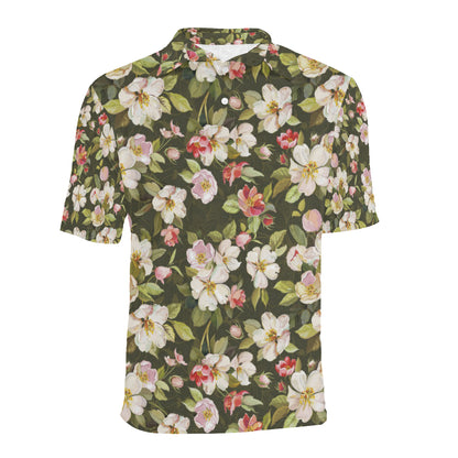 Apple blossom Pattern Print Design AB01 Men Polo Shirt