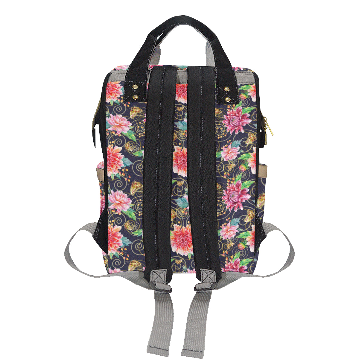 Dahlia Pattern Print Design DH02 Diaper Bag Backpack