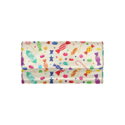 Candy Pattern Print Design 04 Women's Trifold Wallet