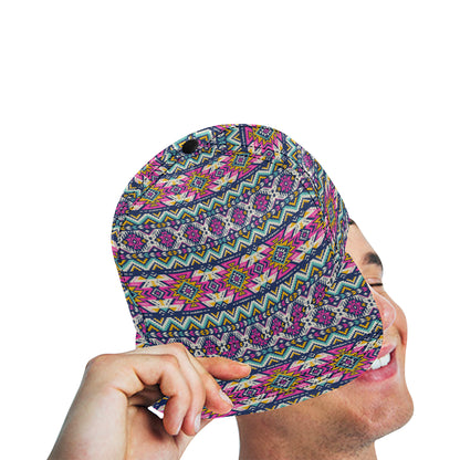 Aztec Pink Geometric Print Pattern Snapback Cap