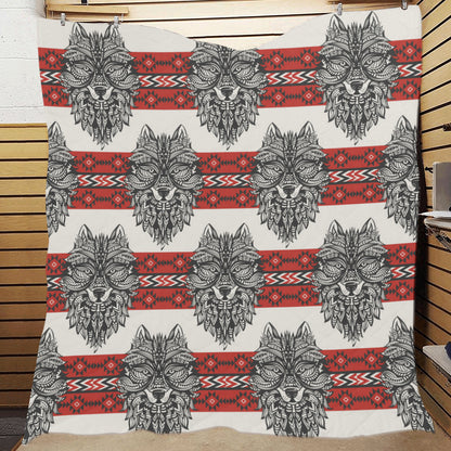 Native Indian Wolf Premium Quilt